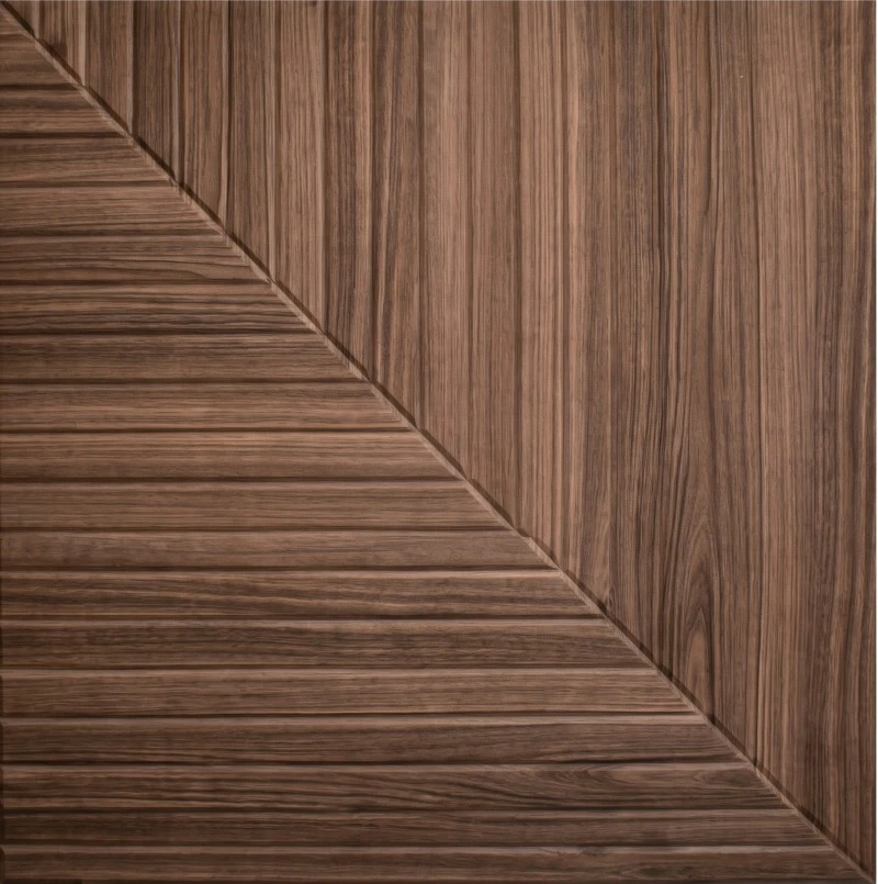 Wonear 3D UV-painettu uritettu PET Natural Walnut -paneeli